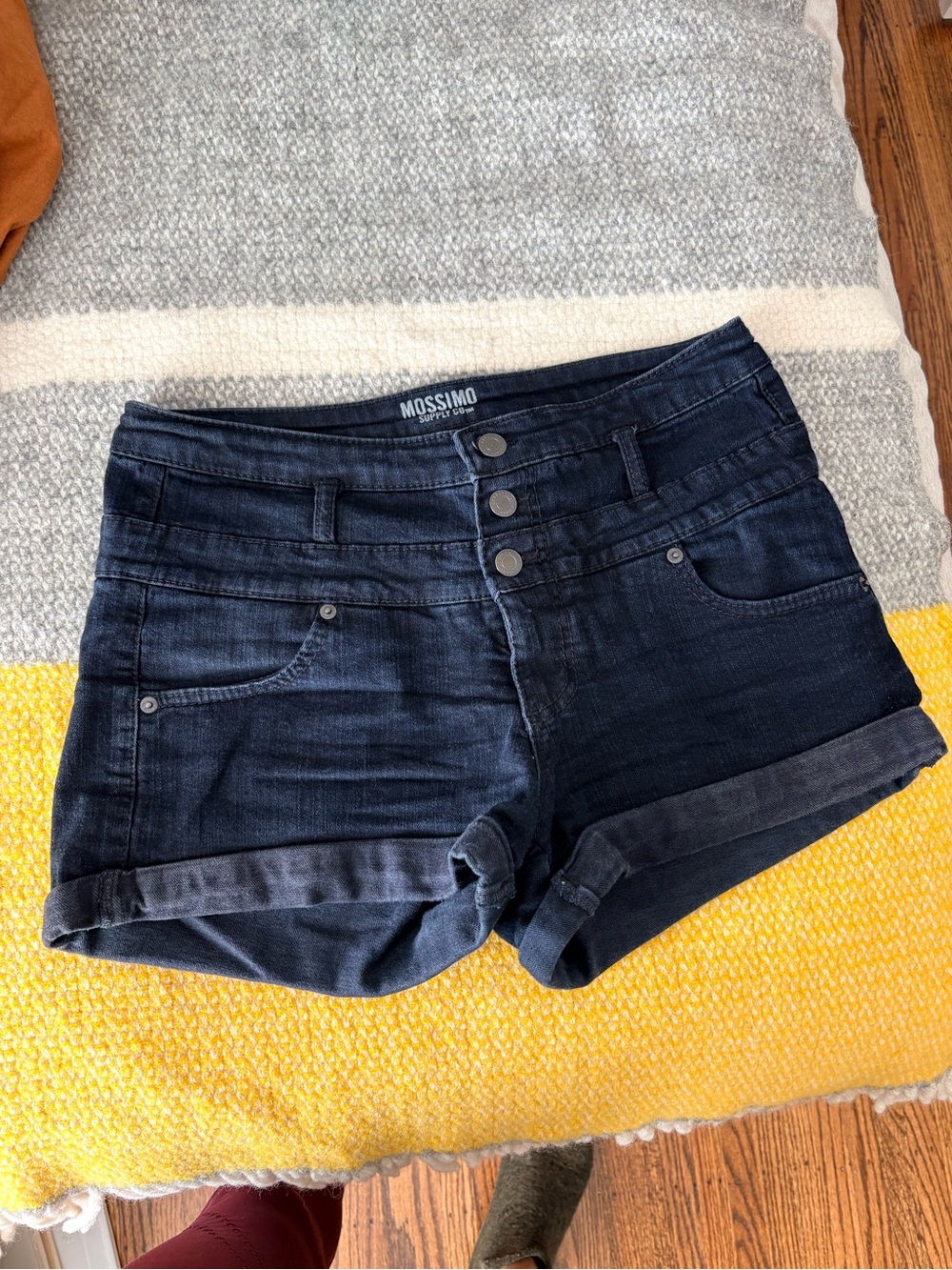 Mossimo Supply Co. Black Denim High-Rise Cuffed Women’s Shorts